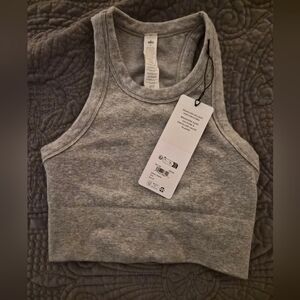 ALO Yoga Seamless Delight Heather Gray Tank Top Medium